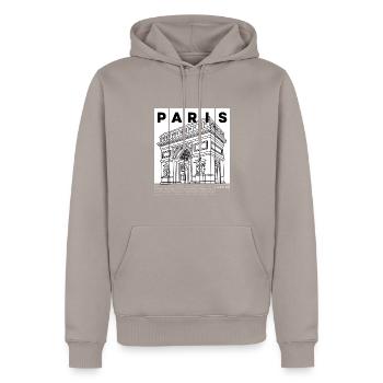 Log arc triomphe paris - Männer Premium Bio Hoodie - Taupe - Vorne - Nico (187cm)
