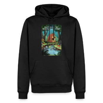 Bear - steal my honey - Männer Premium Bio Hoodie - Schwarz - Vorne - Nico (187cm)