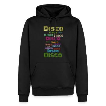 Disco - Männer Premium Bio Hoodie - Schwarz - Vorne - Nico (187cm)