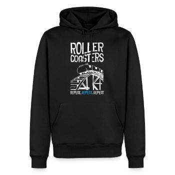 Roller Coaster Repeat - Männer Premium Bio Hoodie - Schwarz - Vorne - Nico (187cm)