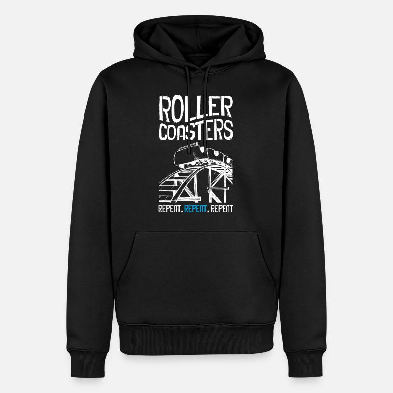 Roller Coaster Repeat - Men’s Premium Organic Hoodie - black