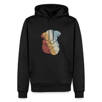 Koala Retro Style Vintage - Männer Premium Bio Hoodie - Schwarz - Vorne - Nico (187cm)