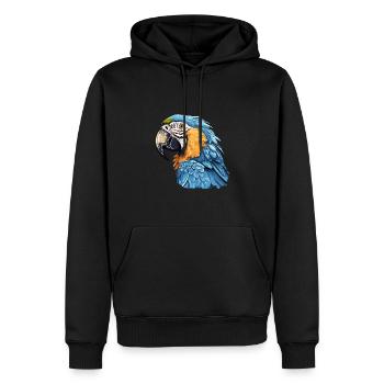 Blau-Gold Ara - Männer Premium Bio Hoodie - Schwarz - Vorne - Nico (187cm)