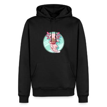 Axolotl Ramen Design pour les amateurs d’axolotl - Sweat à capuche Premium bio Homme - noir - Devant - Nico (187cm)