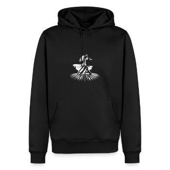 tanzendes Paar auf der Tanzfläche - Männer Premium Bio Hoodie - Schwarz - Vorne - Nico (187cm)