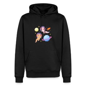 Astronaut Axolotls Design für Axolotl-Liebhaber - Männer Premium Bio Hoodie - Schwarz - Vorne - Nico (187cm)