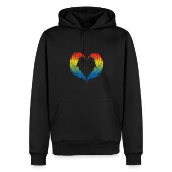 Vogelherz-Design für bunte Vogelfans - Männer Premium Bio Hoodie - Schwarz - Vorne - Nico (187cm)