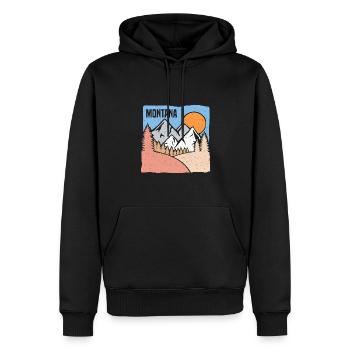 Natur Montana Mountain Design für stolze Montaner - Männer Premium Bio Hoodie - Schwarz - Vorne - Nico (187cm)