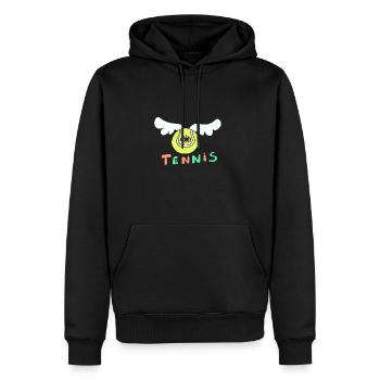 Tennisball - Männer Premium Bio Hoodie - Schwarz - Vorne - Nico (187cm)