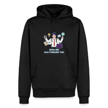 Design fort de la fête des pères - Sweat à capuche Premium bio Homme - noir - Devant - Nico (187cm)