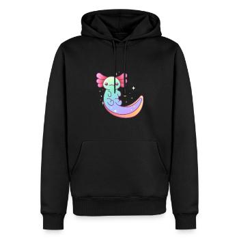 Axolotl Happy Buntes Design für Axolotl-Liebhaber - Männer Premium Bio Hoodie - Schwarz - Vorne - Nico (187cm)