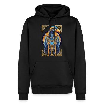 Horus égyptien - Sweat à capuche Premium bio Homme - noir - Devant - Nico (187cm)