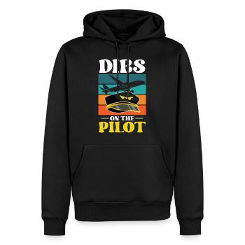 Dibs On The Pilot - Men’s Premium Organic Hoodie - black - Front - Nico (187cm)