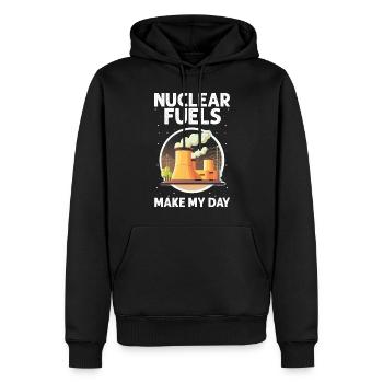 Kernenergie Spruch für Kernenergie - Männer Premium Bio Hoodie - Schwarz - Vorne - Nico (187cm)
