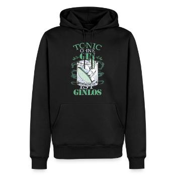 Tonic ohne Gin Ginlos - Männer Premium Bio Hoodie - Schwarz - Vorne - Nico (187cm)