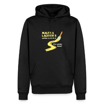 Beste Maler Design für Maler und Lackierer - Männer Premium Bio Hoodie - Schwarz - Vorne - Nico (187cm)