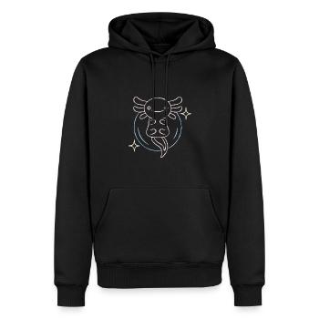 Design d’art au trait pour les amateurs d’axolotl - Sweat à capuche Premium bio Homme - noir - Devant - Nico (187cm)