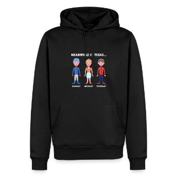 Texas Weather Change Design für stolze Texaner - Männer Premium Bio Hoodie - Schwarz - Vorne - Nico (187cm)