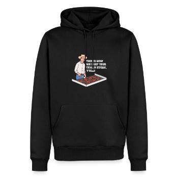 Steak in Texas Design für stolze Texaner - Männer Premium Bio Hoodie - Schwarz - Vorne - Nico (187cm)