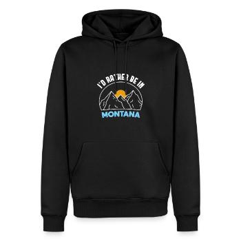 Urlaub in Montana Design für stolze Montaner - Männer Premium Bio Hoodie - Schwarz - Vorne - Nico (187cm)