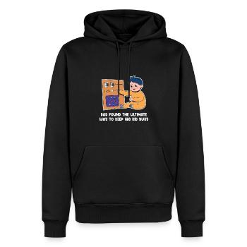 Fête des pères et design pour enfants - Sweat à capuche Premium bio Homme - noir - Devant - Nico (187cm)