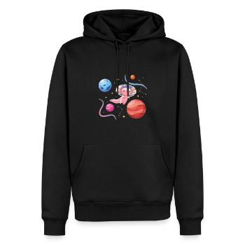 Conception d’astronaute d’axolotl pour les amateurs d’axolotl - Sweat à capuche Premium bio Homme - noir - Devant - Nico (187cm)