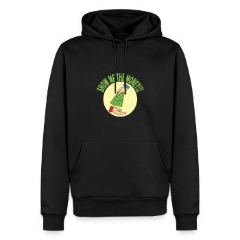 Show Money Design für gut verdienende Berufstätige - Männer Premium Bio Hoodie - Schwarz - Vorne - Nico (187cm)