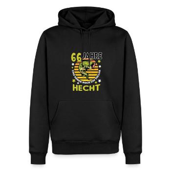 Geburtstag Toller Hecht Alter Jahre 66 - Männer Premium Bio Hoodie - Schwarz - Vorne - Nico (187cm)