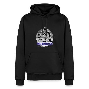 Motorradfahrer Sprüche Der tut nix - Männer Premium Bio Hoodie - Schwarz - Vorne - Nico (187cm)