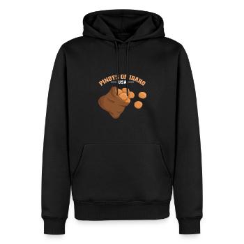 Idaho Fil-Am Design für stolze Pinoys - Männer Premium Bio Hoodie - Schwarz - Vorne - Nico (187cm)