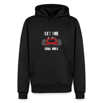 Conception de rouleaux en carbone pour les conducteurs diesel - Sweat à capuche Premium bio Homme - noir - Devant - Nico (187cm)