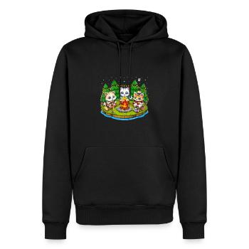 Camping Kawaii Katzen - Männer Premium Bio Hoodie - Schwarz - Vorne - Nico (187cm)