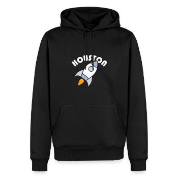 Houston Rocket Design für stolze Houstoner - Männer Premium Bio Hoodie - Schwarz - Vorne - Nico (187cm)
