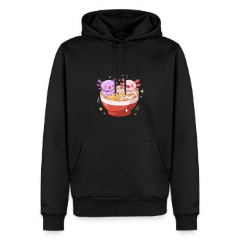 Conception de salle de bain Axoltol Ramen pour les amateurs d’axolotl - Sweat à capuche Premium bio Homme - noir - Devant - Nico (187cm)
