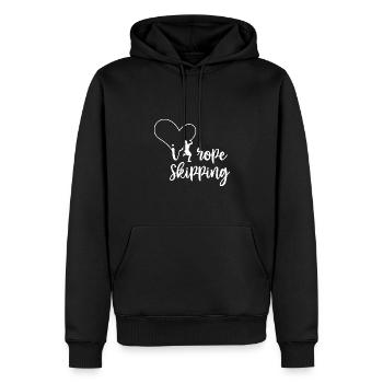 Ich liebe Seilspringen Design für Seilspringer - Männer Premium Bio Hoodie - Schwarz - Vorne - Nico (187cm)