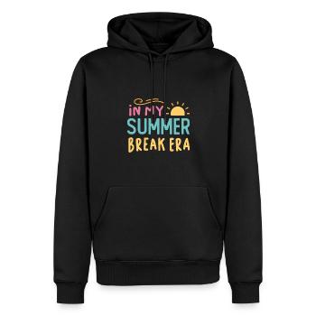 In my summer break era - Sommer Spruch - Männer Premium Bio Hoodie - Schwarz - Vorne - Nico (187cm)