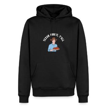 Essen in Texas Design für stolze Texaner - Männer Premium Bio Hoodie - Schwarz - Vorne - Nico (187cm)