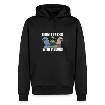 Don't Mess With Pigeons Design für Taubenliebhaber - Männer Premium Bio Hoodie - Schwarz - Vorne - Nico (187cm)