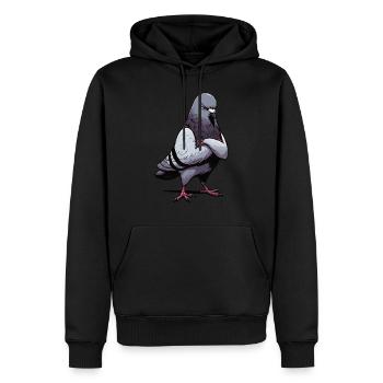 Pigeon pigeon pigeon pigeon colombophile - Sweat à capuche Premium bio Homme - noir - Devant - Nico (187cm)