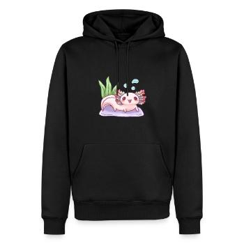 Conception de craie sous-marine pour les amateurs d’axolotl - Sweat à capuche Premium bio Homme - noir - Devant - Nico (187cm)