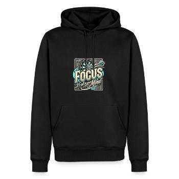 Konzentration - alles im Kopf - Männer Premium Bio Hoodie - Schwarz - Vorne - Nico (187cm)