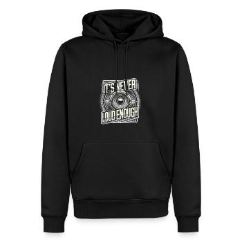 Es ist nie laut genug - Männer Premium Bio Hoodie - Schwarz - Vorne - Nico (187cm)