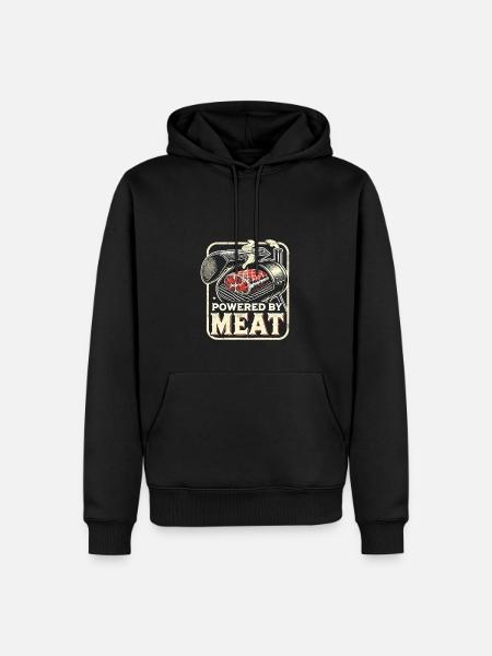 Powered by Fleisch - Männer Premium Bio Hoodie - Schwarz