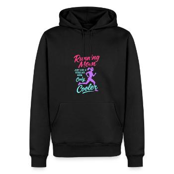 Running Mom - wie eine normale Mutter, nur cooler - Männer Premium Bio Hoodie - Schwarz - Vorne - Nico (187cm)