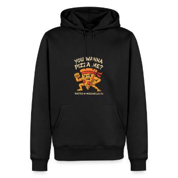 Willst du eine Pizza? - Männer Premium Bio Hoodie - Schwarz - Vorne - Nico (187cm)