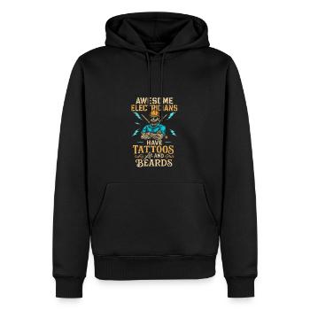 Tolle Elektriker haben Tattoos und Bärte - Männer Premium Bio Hoodie - Schwarz - Vorne - Nico (187cm)