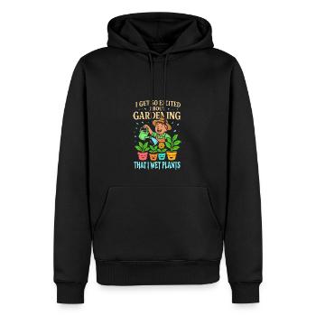 Ich bin so aufgeregt über Gartenarbeit, dass ich - Männer Premium Bio Hoodie - Schwarz - Vorne - Nico (187cm)