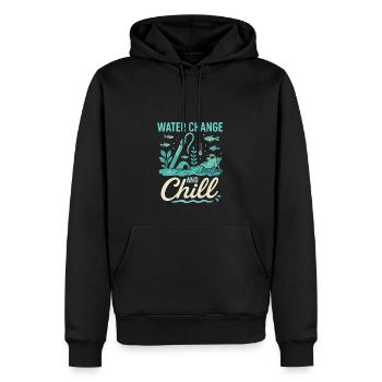 Wasserwechsel und Abkühlung - Männer Premium Bio Hoodie - Schwarz - Vorne - Nico (187cm)