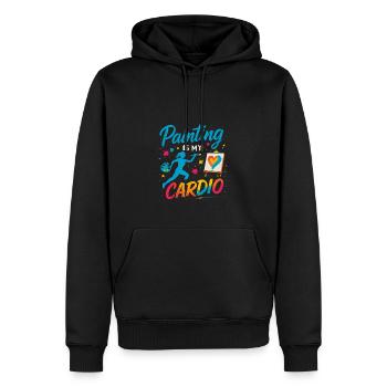 Malen ist meine Kardio - Männer Premium Bio Hoodie - Schwarz - Vorne - Nico (187cm)