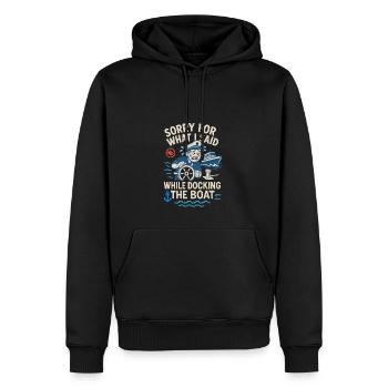 Tut mir leid, was ich beim Anlegen des Bootes - Männer Premium Bio Hoodie - Schwarz - Vorne - Nico (187cm)